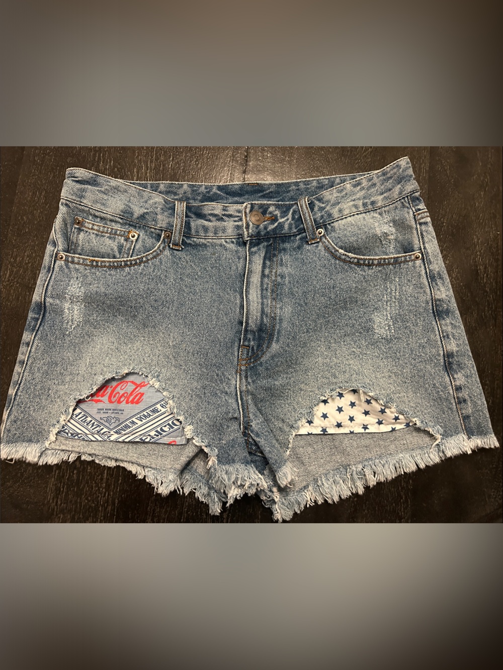 Forever 21 Light Blue Distressed Denim Cutoff Shorts